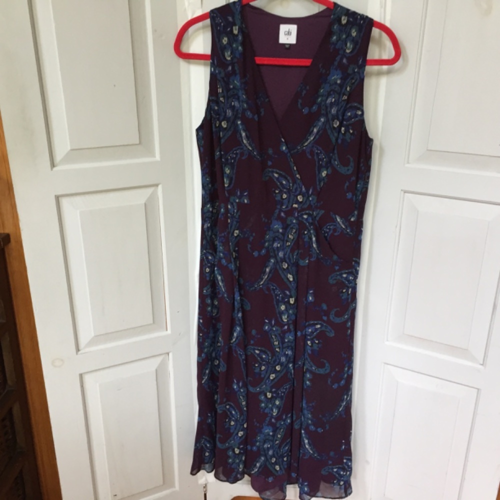 CAbi Purple and Blue Midi Dress - Picture 3 of 16